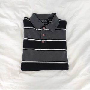 Triveni Collection striped collared polo shirt
